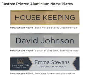 nb014 nb016 custom printed name plates