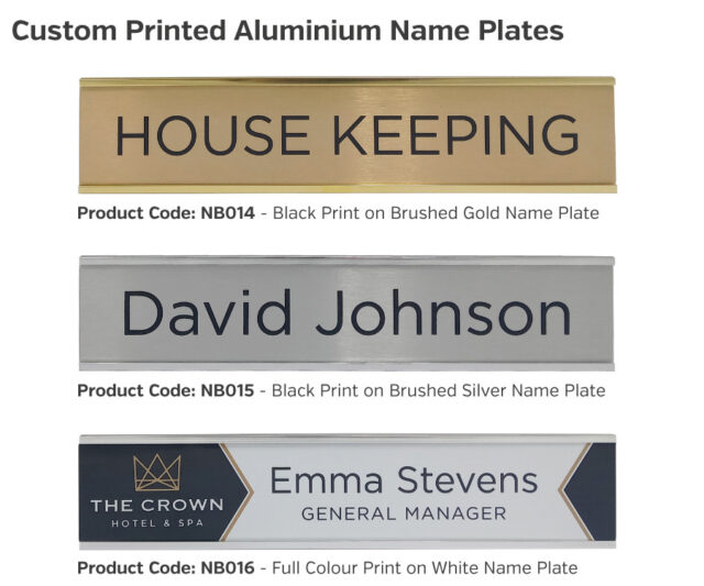 nb014 nb016 custom printed name plates