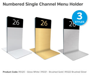 rs120 rs122 numbered single channel menu holders