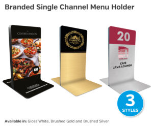 rs120br rs122br branded single channel menu holders
