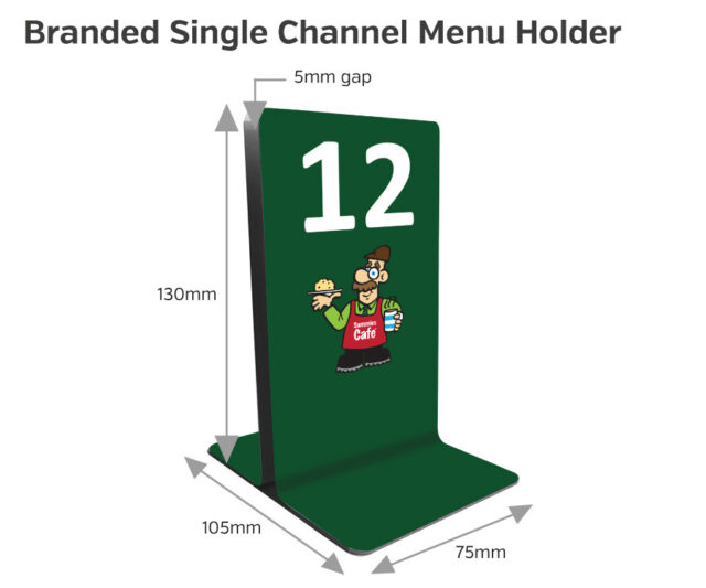 rs120br rs122br branded single channel menu holders