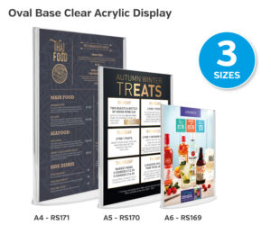 rs169 rs171 oval base acrylic display