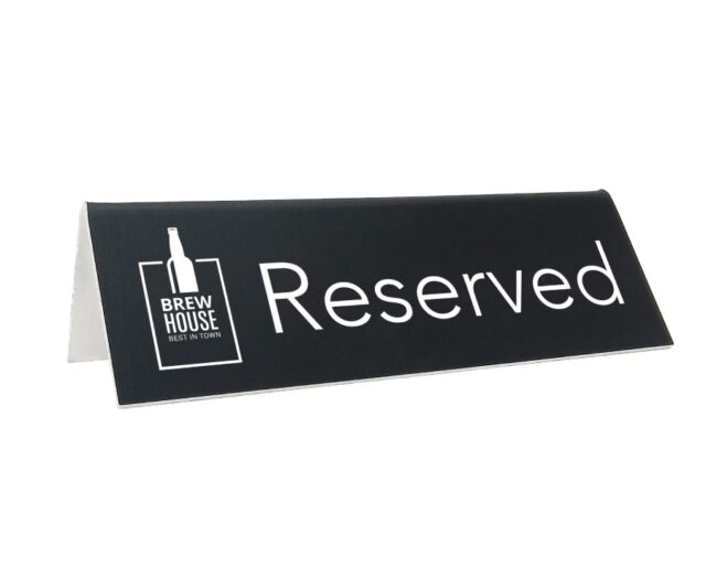 rs234 black branded laser engraved reserved sign
