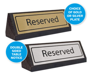 rustic wood reserved table notices rs136