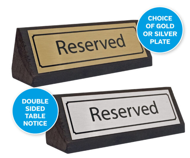 rustic wood reserved table notices rs136