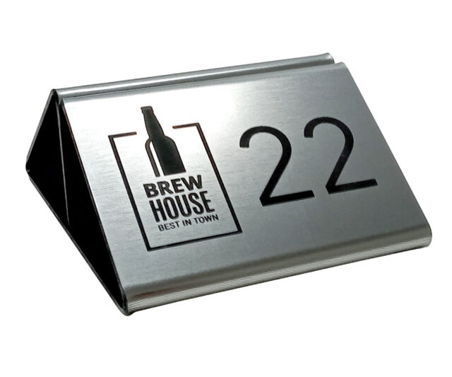 silver branded menu clips