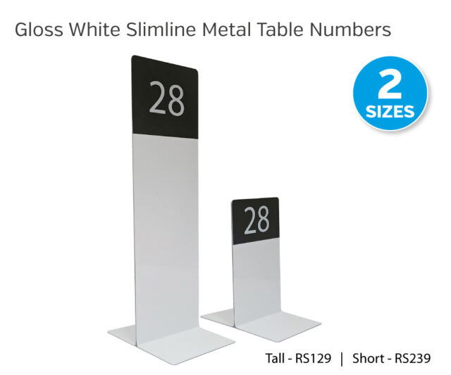 slimline tall table numbers