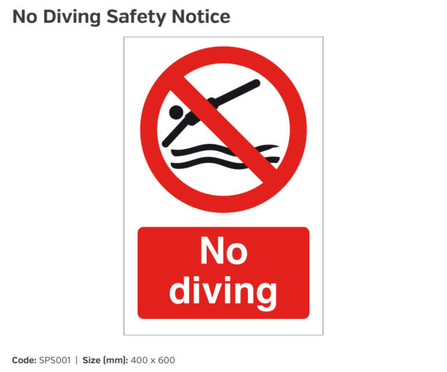 sps001 no diving notice