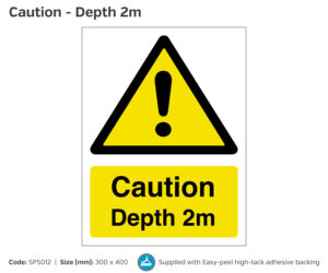 sps012 caution depth 2m notice