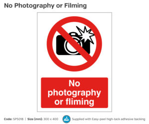 sps018 no photography filming notice