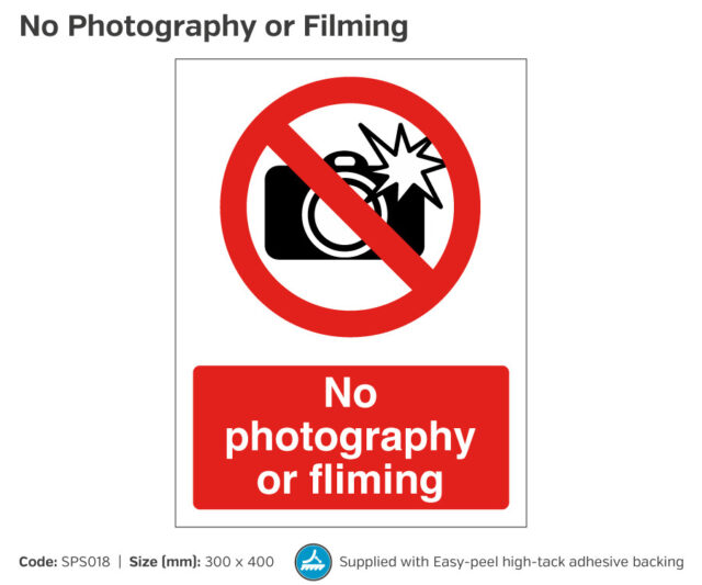 sps018 no photography filming notice
