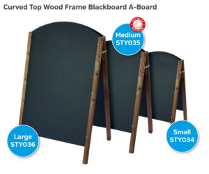 sty034 035 036 curved top chalkboard a board