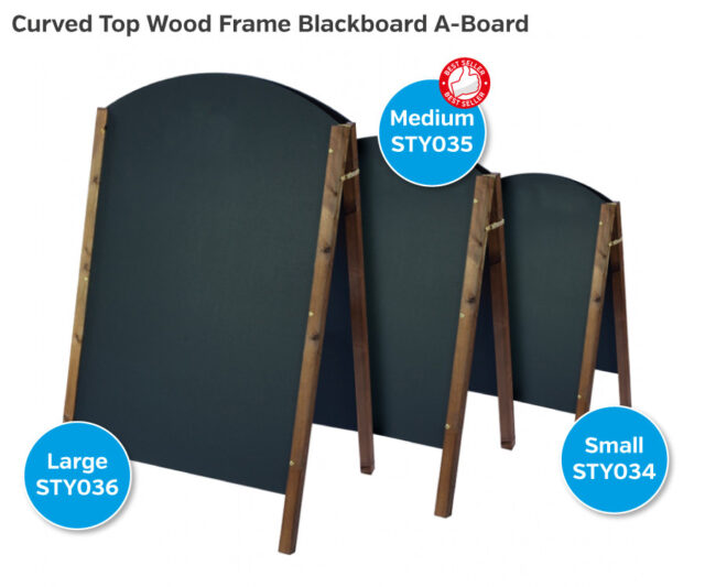 sty034 035 036 curved top chalkboard a board