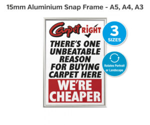 15mm satin silver snap frame