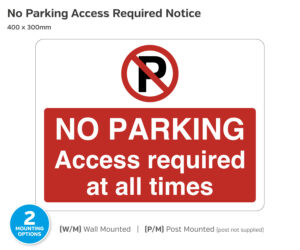 cp027-028 no parking access required notice 400x300
