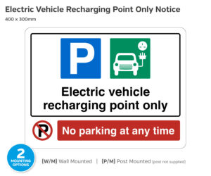 `cp195-196 electric vehicle recharging point notice 400x300