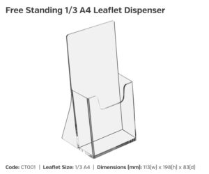 ct001 a4 freestanding leaflet dispenser