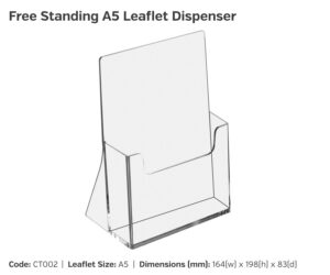ct002 a5 freestanding leaflet dispenser