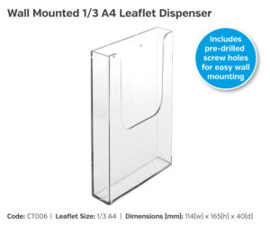ct006 a4 wall mounted leaflet dispenser