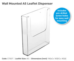 ct007 a5 wall mounted leaflet dispenser