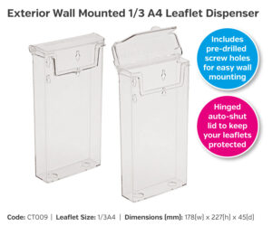 ct009 a4 exterior wall mounted leaflet dispenser