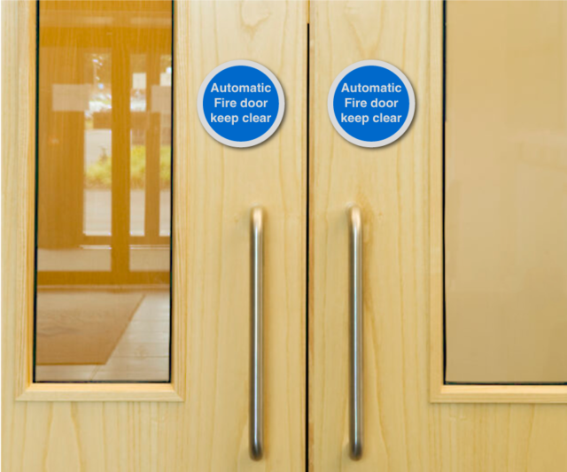 ds030 automatic fire door keep clear 75mm disc