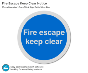 ds040 fire escape keep clear 75mm disc