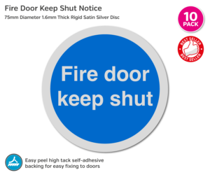 ds042 fire door keep shut 10 pack 75mm disc