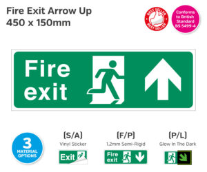 es003 fire exit arrow up