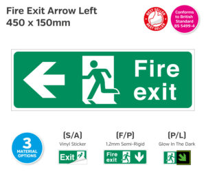 es007 fire exit arrow left