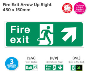 es121 fire exit arrow up right