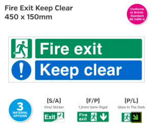 es136-136-261 fire exit keep clear