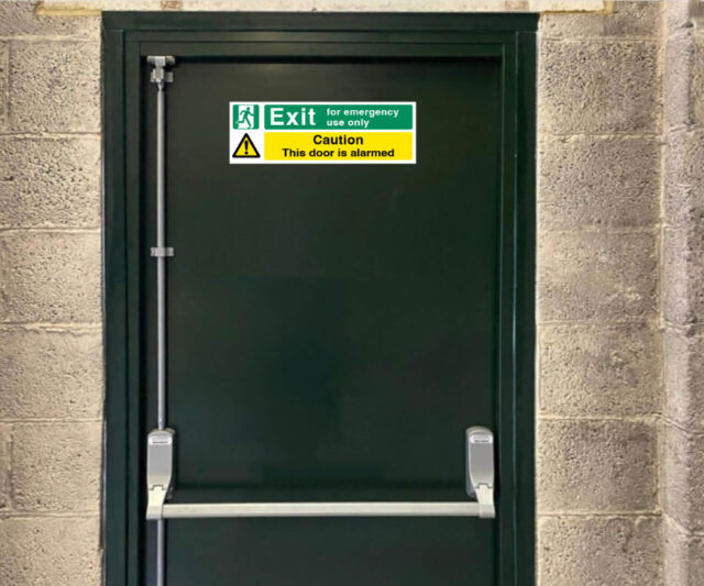 es137-136-263 exit emergency use door alarmed