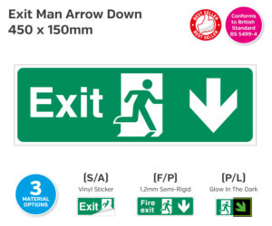 es151 exit man arrow down