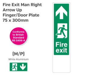 es230 fire exit man right arrow up finger plate