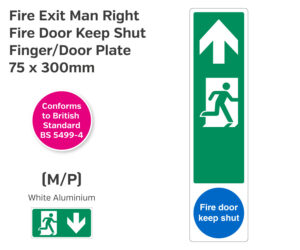 es232 fire exit man right fire door finger plate