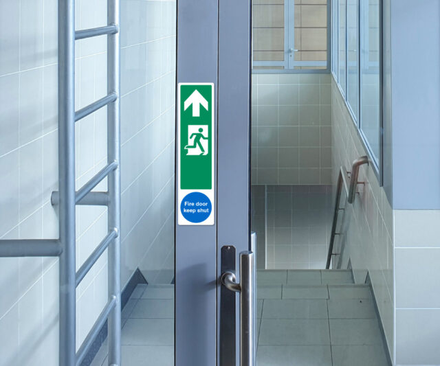 es232 fire exit man right fire door finger plate