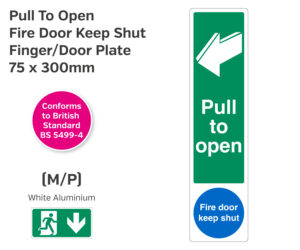 es235 pull to open fire door finger plate