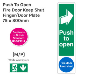 es236 push to open fire door finger plate