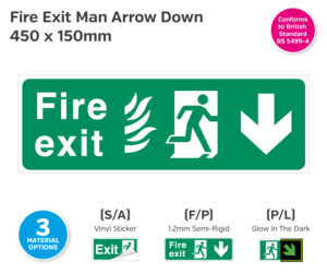 es290-291-292 hospital fire exit flames man arrow down