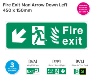 es293-294-295 hospital fire exit flames man arrow down left
