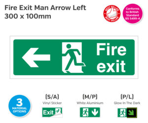 es608 fire exit man arrow left 300x100