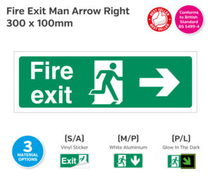 es611 fire exit man arrow right 300x100