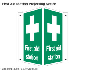 fa063 first aid station projecting sign