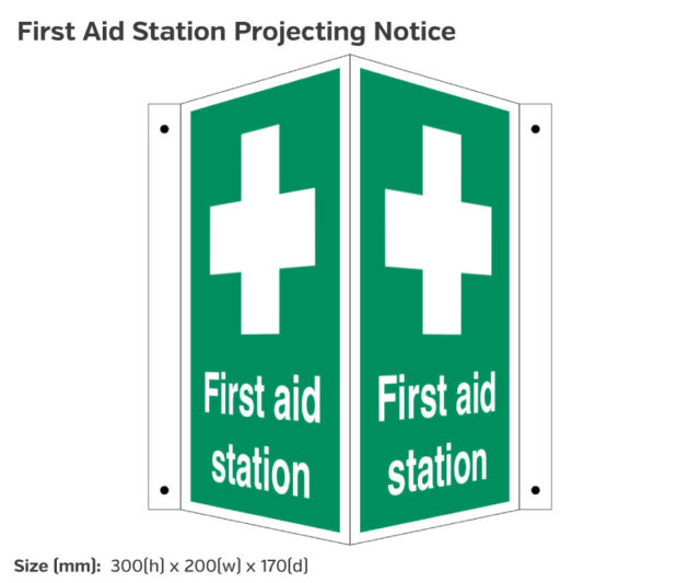 fa063 first aid station projecting sign