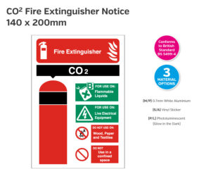 fs002-fs061-fs086 co2 fire extinguisher notice 140x200