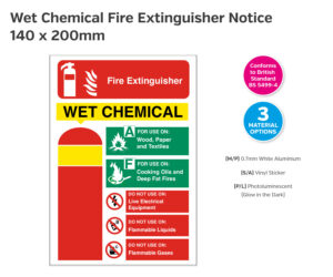 fs091-fs092-fs093 wet chemical fire extinguisher notice 140x200