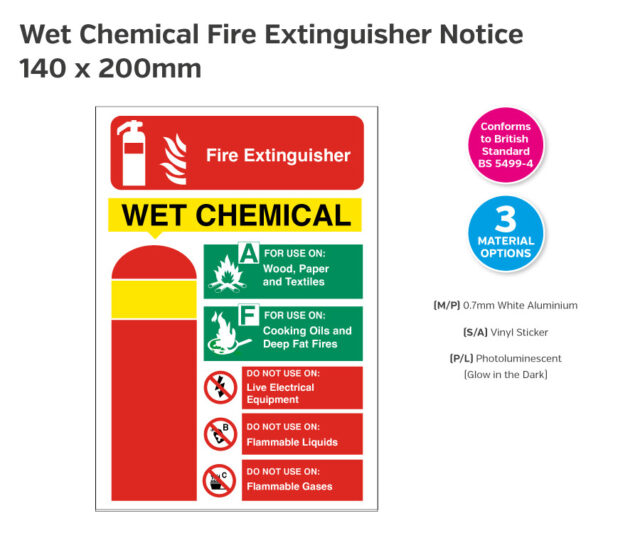 fs091-fs092-fs093 wet chemical fire extinguisher notice 140x200
