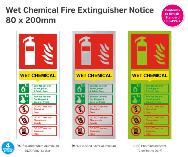 fs227-228-229-230 wet chemical fire extinguisher notice