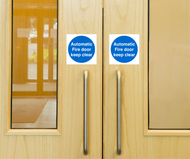 ms017 automatic fire door keep clear 100x100